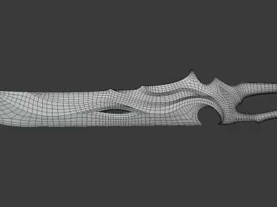 Fantasy Sword Low-poly 3D model 9