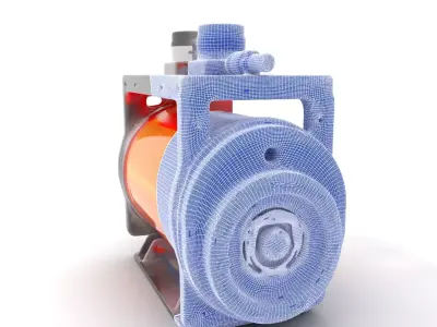 Futuristic Red Barrel Generator Model Pack Low-poly 3D model