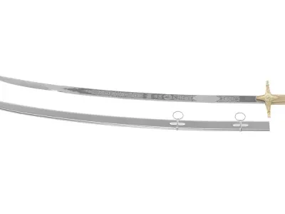 Scimitar japanese samurai sword Low-poly 3D model
