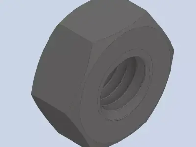 Hexagonal Nut M10 3D model