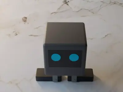 Minimalist Cute Robot Character  Low Poly Sci-Fi Toy 3D Model Low-poly 3D model