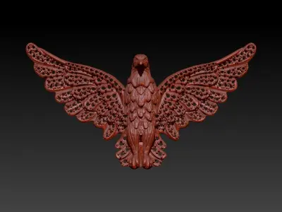 American Winged Eagle Pendant 3D print model buy