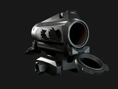 Sig Sauer Romeo4T Tactical Solar Powered Red Dot Sight Low-poly 3D model
