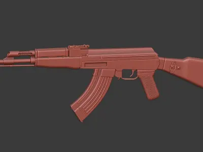 AK47 variant - Hpoly 3D model