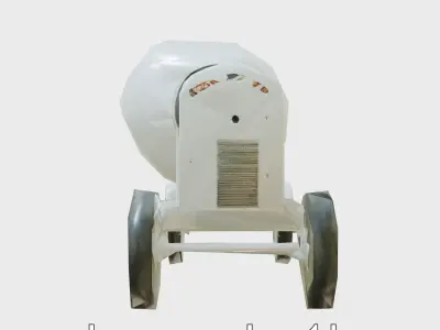 Spotless Concrete Mixer with Gleaming Drum Low-poly 3D model