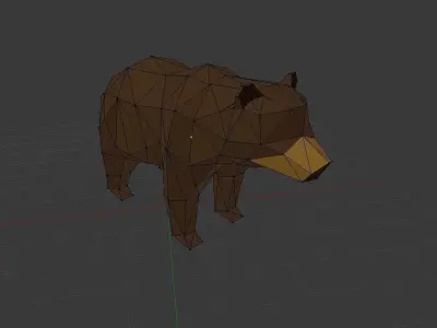 Low-poly Bear in low polygons Low-poly 3D model
