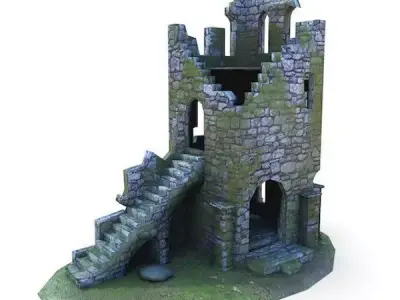 Medieval Building 52 Ruins Low-poly 3D model
