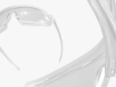 Wraparound Safety Glasses Transparent 3D model