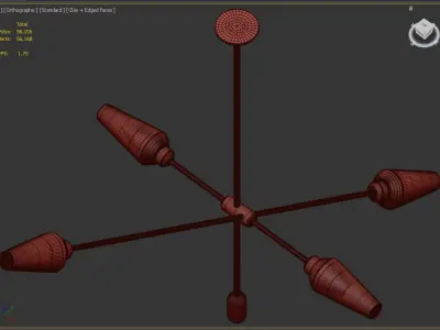 Arrow Brass Chandelier 3D model