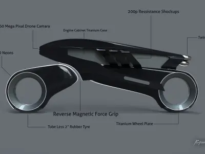 The Tron Drone Bike version 3x 3D model