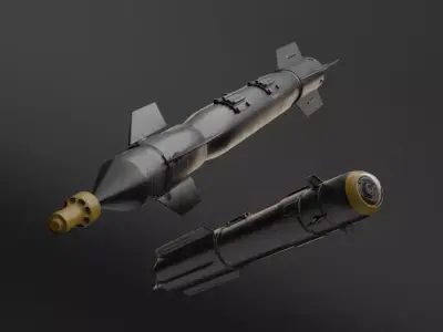 rocket nuclear missile Free low-poly 3D model