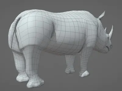 rhinoceros Base Low-poly 3D model