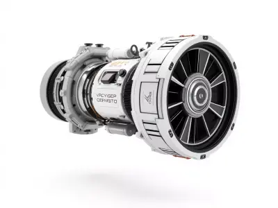 Futuristic Jet Engine model pack Low-poly 3D model
