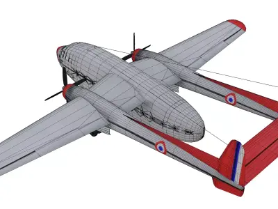 Fairchild C-119 Flying Boxcar Low-poly 3D model purchase