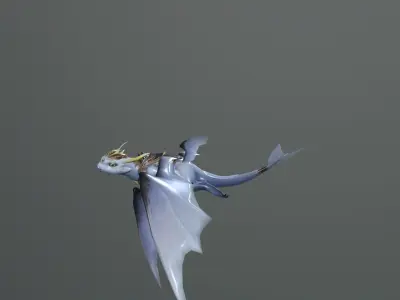 Baby Dragon Train Low-poly 3D model