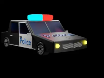 Low poly Police jeep car useing for your game and animation Free low-poly 3D model