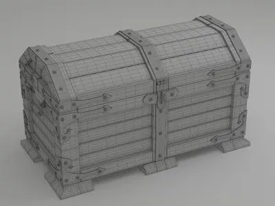 Wood chest 3D model