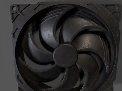 Cooler cpu cooling fan Low-poly 3D model
