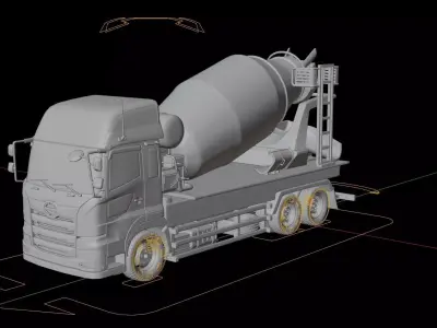 Hino Profia Concrete Mixer Truck 3D model