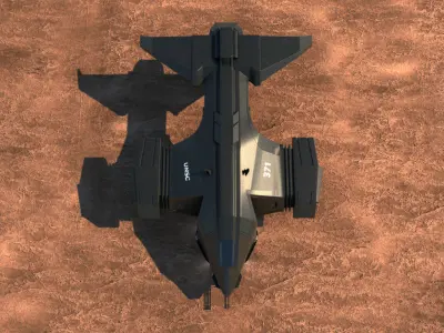 Dropship spacecraft Low-poly 3D model