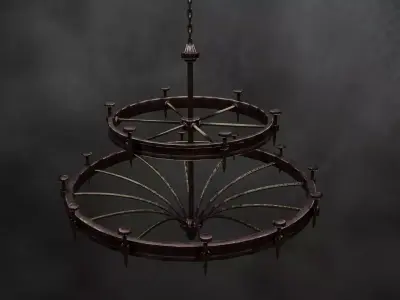 Old Chandelier  Low-poly 3D model