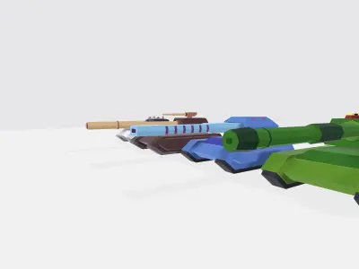Low poly Tank for mass distraction for game turret can animate  Free low-poly 3D model