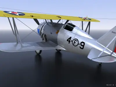F2F-1 US Marines 1937 Low-poly 3D model