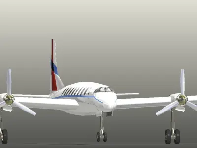 Turbo-Propeller  Plane 3D model