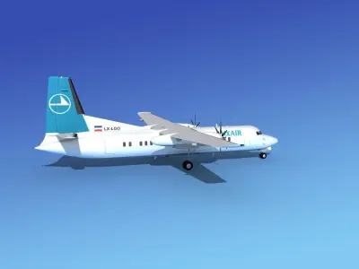 Fokker 50 Luxair 3D model