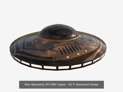 10 Alien Spaceships UFO Collection F Copper - Spacecraft Design 3D Model Pack