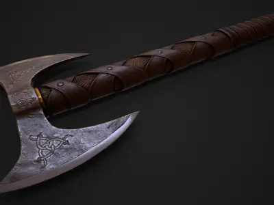 Old Norse Axe - Brooir Hata Low-poly 3D model