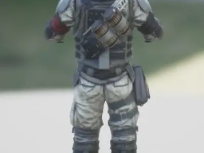 killzone FBX model soldier on table 3D model