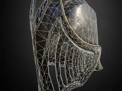 HELMET2 Game Ready metal helmet Low-poly 3D model