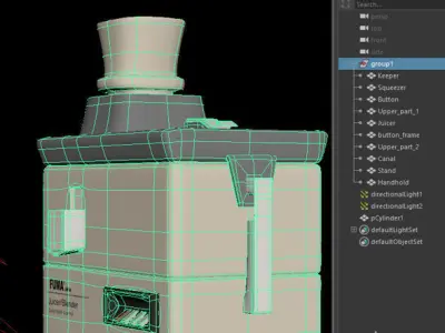 LOW POLY OLD STYLE ELECTRIC JUICER  Low-poly 3D model