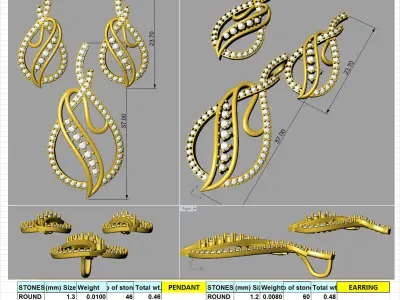 50 PLUS Pendent Set 3D print model