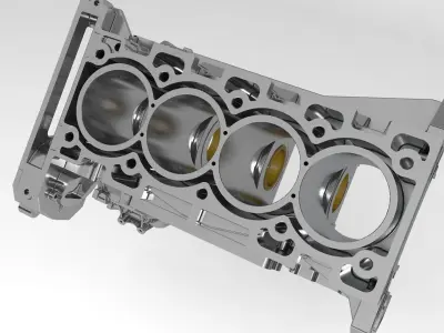 4 Cylinder engine block  3D model