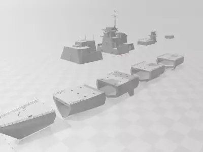 3d printed Corvette military Ship buyan Class 3D print model