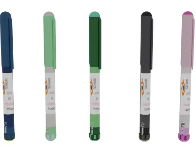 Insulin pens  Product Visualization Free 3D model