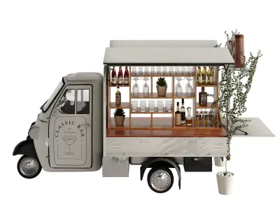 Food truck bar set 2 3D model
