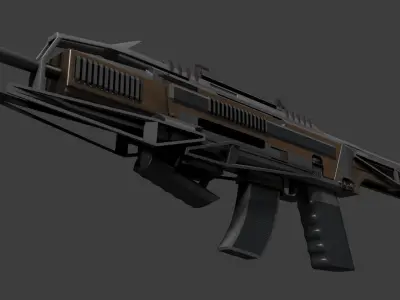 Assault Rifle Hellfire Low-poly 3D model