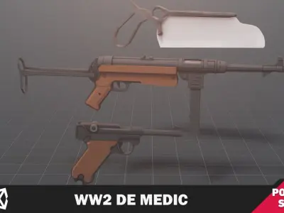 WW2 DE Medic Low-poly 3D model