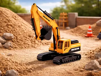 Realistic Excavator Construction Vehicle 3D Model 3D model