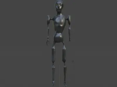 Low Poly Dystopian Android Character Low-poly 3D model