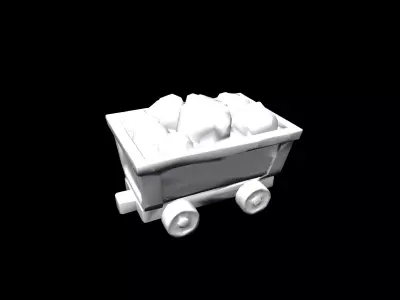 Low Poly Stylized Copper Mine Cart Low-poly 3D model