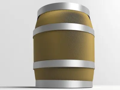 Barrel Wooden 1 Gallons 3D model
