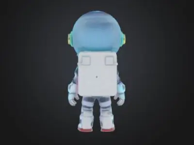 Cartoon Astronaut Character for Games Animations High Poly Free 3D model