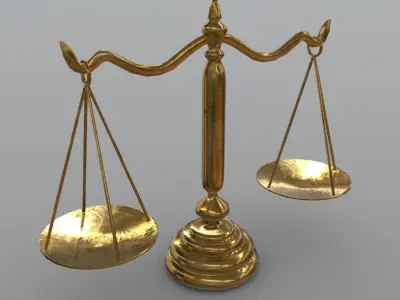 Balance Scale Low-poly 3D model