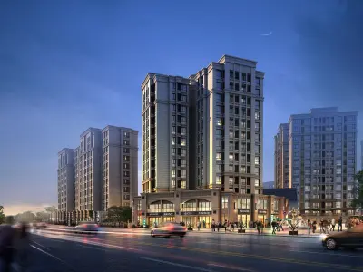3Dmax fashion city commercial square building 15 3D model
