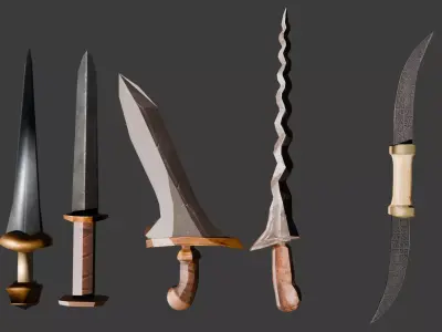 Exotic Daggers Set Low-poly 3D model