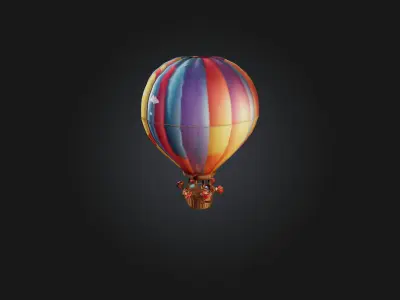 Cartoon Hot Air Balloon 3D model buy